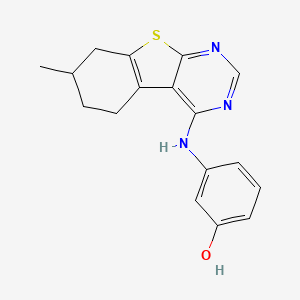 molecular formula C17H17N3OS B4973977 3-[(7-甲基-5,6,7,8-四氢[1]苯并噻吩[2,3-d]嘧啶-4-基)氨基]苯酚 