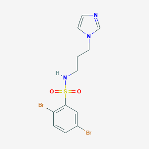 molecular formula C12H13Br2N3O2S B497399 [(2,5-Dibromophenyl)sulfonyl](3-imidazolylpropyl)amine CAS No. 324775-99-7