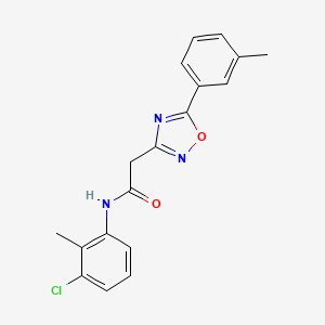 molecular formula C18H16ClN3O2 B4974008 N-(3-chloro-2-methylphenyl)-2-[5-(3-methylphenyl)-1,2,4-oxadiazol-3-yl]acetamide 