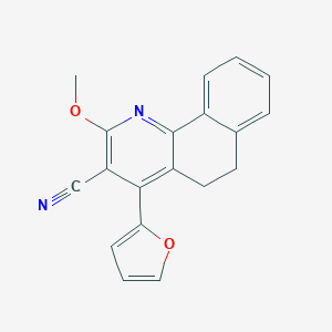 molecular formula C19H14N2O2 B497401 4-(2-Furyl)-2-methoxy-5,6-dihydrobenzo[h]quinoline-3-carbonitrile 