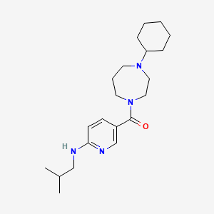 molecular formula C21H34N4O B4974042 5-[(4-cyclohexyl-1,4-diazepan-1-yl)carbonyl]-N-isobutyl-2-pyridinamine 