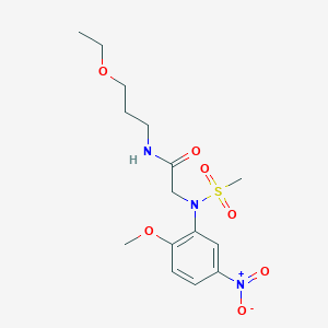 molecular formula C15H23N3O7S B4974043 N~1~-(3-ethoxypropyl)-N~2~-(2-methoxy-5-nitrophenyl)-N~2~-(methylsulfonyl)glycinamide 