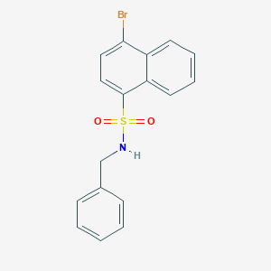 molecular formula C17H14BrNO2S B497405 N-benzyl-4-bromonaphthalene-1-sulfonamide CAS No. 420808-69-1