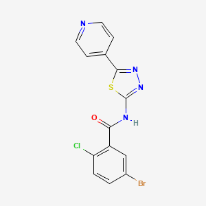 5-bromo-2-chloro-N-[5-(4-pyridinyl)-1,3,4-thiadiazol-2-yl]benzamide
