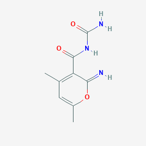 molecular formula C9H11N3O3 B497406 N-[(2-imino-4,6-dimethyl-2H-pyran-3-yl)carbonyl]urea 