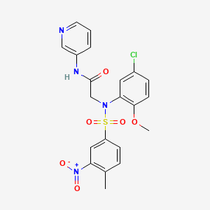 molecular formula C21H19ClN4O6S B4974063 N~2~-(5-chloro-2-methoxyphenyl)-N~2~-[(4-methyl-3-nitrophenyl)sulfonyl]-N~1~-3-pyridinylglycinamide 