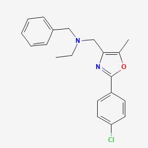 molecular formula C20H21ClN2O B4974073 N-benzyl-N-{[2-(4-chlorophenyl)-5-methyl-1,3-oxazol-4-yl]methyl}ethanamine 