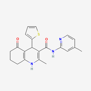 molecular formula C21H21N3O2S B4974088 2-methyl-N-(4-methyl-2-pyridinyl)-5-oxo-4-(2-thienyl)-1,4,5,6,7,8-hexahydro-3-quinolinecarboxamide CAS No. 362487-51-2