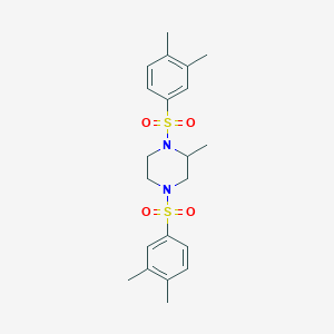 molecular formula C21H28N2O4S2 B497409 1,4-Bis[(3,4-dimethylphenyl)sulfonyl]-2-methylpiperazine CAS No. 325991-75-1