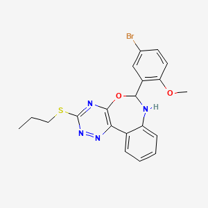 molecular formula C20H19BrN4O2S B4974093 6-(5-bromo-2-methoxyphenyl)-3-(propylthio)-6,7-dihydro[1,2,4]triazino[5,6-d][3,1]benzoxazepine 