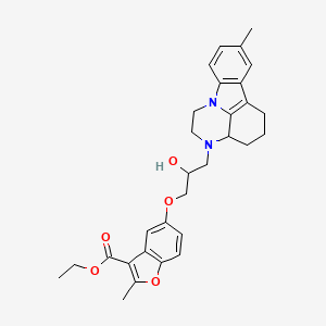 ethyl 5-[2-hydroxy-3-(8-methyl-1,2,3a,4,5,6-hexahydro-3H-pyrazino[3,2,1-jk]carbazol-3-yl)propoxy]-2-methyl-1-benzofuran-3-carboxylate