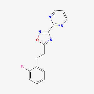 molecular formula C14H11FN4O B4974116 2-{5-[2-(2-fluorophenyl)ethyl]-1,2,4-oxadiazol-3-yl}pyrimidine 