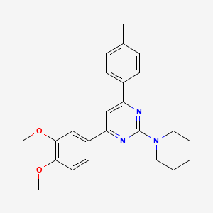 4-(3,4-dimethoxyphenyl)-6-(4-methylphenyl)-2-(1-piperidinyl)pyrimidine