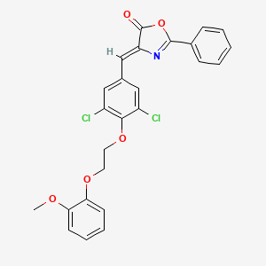 molecular formula C25H19Cl2NO5 B4974144 4-{3,5-dichloro-4-[2-(2-methoxyphenoxy)ethoxy]benzylidene}-2-phenyl-1,3-oxazol-5(4H)-one 