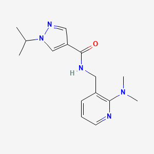 molecular formula C15H21N5O B4974152 N-{[2-(dimethylamino)-3-pyridinyl]methyl}-1-isopropyl-1H-pyrazole-4-carboxamide 