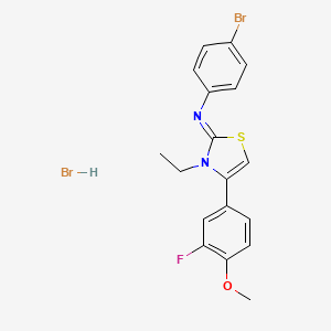molecular formula C18H17Br2FN2OS B4974157 (4-bromophenyl)[3-ethyl-4-(3-fluoro-4-methoxyphenyl)-1,3-thiazol-2(3H)-ylidene]amine hydrobromide 