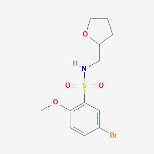 molecular formula C12H16BrNO4S B497417 5-bromo-2-methoxy-N-(oxolan-2-ylmethyl)benzenesulfonamide CAS No. 332388-52-0