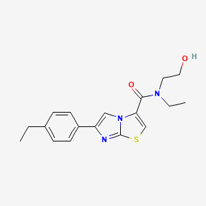 molecular formula C18H21N3O2S B4974173 N-ethyl-6-(4-ethylphenyl)-N-(2-hydroxyethyl)imidazo[2,1-b][1,3]thiazole-3-carboxamide 