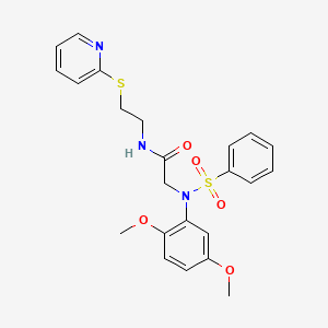 molecular formula C23H25N3O5S2 B4974181 N~2~-(2,5-dimethoxyphenyl)-N~2~-(phenylsulfonyl)-N~1~-[2-(2-pyridinylthio)ethyl]glycinamide 