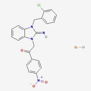 molecular formula C22H18BrClN4O3 B4974194 2-[3-(2-chlorobenzyl)-2-imino-2,3-dihydro-1H-benzimidazol-1-yl]-1-(4-nitrophenyl)ethanone hydrobromide 