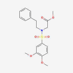 molecular formula C19H23NO6S B4974200 methyl N-[(3,4-dimethoxyphenyl)sulfonyl]-N-(2-phenylethyl)glycinate 