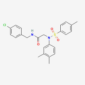 molecular formula C24H25ClN2O3S B4974224 N~1~-(4-chlorobenzyl)-N~2~-(3,4-dimethylphenyl)-N~2~-[(4-methylphenyl)sulfonyl]glycinamide 
