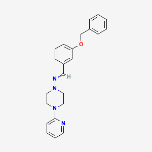 molecular formula C23H24N4O B4974231 N-[3-(benzyloxy)benzylidene]-4-(2-pyridinyl)-1-piperazinamine 