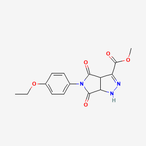 molecular formula C15H15N3O5 B4974240 methyl 5-(4-ethoxyphenyl)-4,6-dioxo-1,3a,4,5,6,6a-hexahydropyrrolo[3,4-c]pyrazole-3-carboxylate 