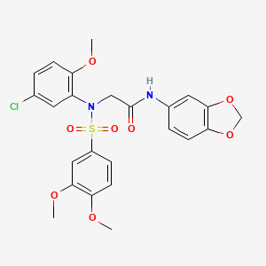 N~1~-1,3-benzodioxol-5-yl-N~2~-(5-chloro-2-methoxyphenyl)-N~2~-[(3,4-dimethoxyphenyl)sulfonyl]glycinamide