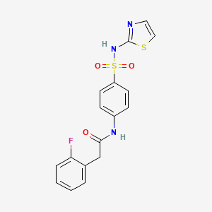 molecular formula C17H14FN3O3S2 B4974255 2-(2-fluorophenyl)-N-{4-[(1,3-thiazol-2-ylamino)sulfonyl]phenyl}acetamide 