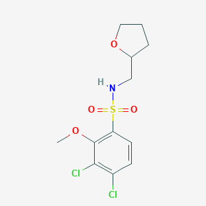 molecular formula C12H15Cl2NO4S B497428 3,4-dichloro-2-methoxy-N-(tetrahydro-2-furanylmethyl)benzenesulfonamide CAS No. 428494-43-3