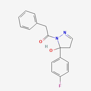molecular formula C17H15FN2O2 B4974284 5-(4-fluorophenyl)-1-(phenylacetyl)-4,5-dihydro-1H-pyrazol-5-ol 