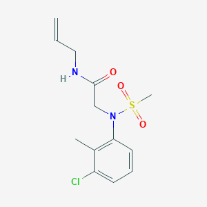 molecular formula C13H17ClN2O3S B4974299 N~1~-allyl-N~2~-(3-chloro-2-methylphenyl)-N~2~-(methylsulfonyl)glycinamide 