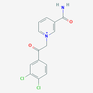 molecular formula C14H11Cl2N2O2+ B497430 1-[2-(3,4-Dichlorophenyl)-2-oxoethyl]pyridin-1-ium-3-carboxamide 