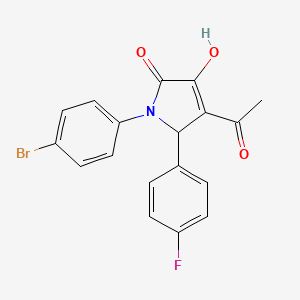 molecular formula C18H13BrFNO3 B4974306 4-acetyl-1-(4-bromophenyl)-5-(4-fluorophenyl)-3-hydroxy-1,5-dihydro-2H-pyrrol-2-one 