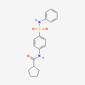 molecular formula C18H20N2O3S B4974313 N-[4-(anilinosulfonyl)phenyl]cyclopentanecarboxamide 