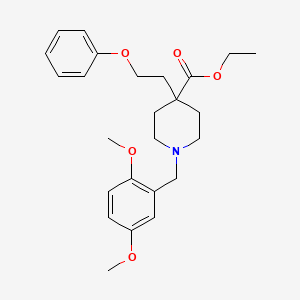 molecular formula C25H33NO5 B4974321 ethyl 1-(2,5-dimethoxybenzyl)-4-(2-phenoxyethyl)-4-piperidinecarboxylate 