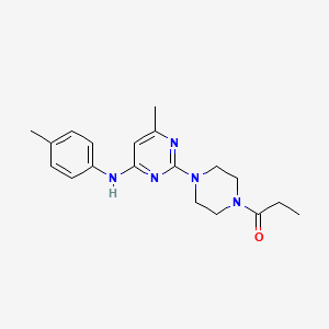 6-methyl-N-(4-methylphenyl)-2-(4-propionyl-1-piperazinyl)-4-pyrimidinamine