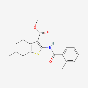 molecular formula C19H21NO3S B4974381 methyl 6-methyl-2-[(2-methylbenzoyl)amino]-4,5,6,7-tetrahydro-1-benzothiophene-3-carboxylate CAS No. 5973-65-9