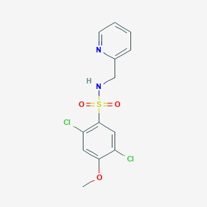 molecular formula C13H12Cl2N2O3S B497439 2,5-dichloro-4-methoxy-N-(2-pyridinylmethyl)benzenesulfonamide CAS No. 433949-45-2