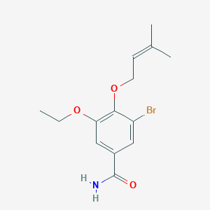 molecular formula C14H18BrNO3 B4974411 3-bromo-5-ethoxy-4-[(3-methyl-2-buten-1-yl)oxy]benzamide 