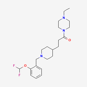 molecular formula C22H33F2N3O2 B4974419 1-(3-{1-[2-(difluoromethoxy)benzyl]-4-piperidinyl}propanoyl)-4-ethylpiperazine 