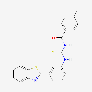 molecular formula C23H19N3OS2 B4974422 N-({[5-(1,3-benzothiazol-2-yl)-2-methylphenyl]amino}carbonothioyl)-4-methylbenzamide CAS No. 6421-78-9