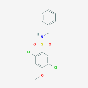 molecular formula C14H13Cl2NO3S B497443 N-benzyl-2,5-dichloro-4-methoxybenzenesulfonamide CAS No. 433965-43-6
