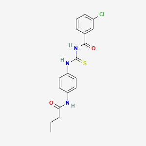 molecular formula C18H18ClN3O2S B4974433 N-({[4-(butyrylamino)phenyl]amino}carbonothioyl)-3-chlorobenzamide 