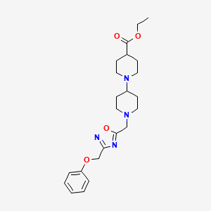 molecular formula C23H32N4O4 B4974437 ethyl 1'-{[3-(phenoxymethyl)-1,2,4-oxadiazol-5-yl]methyl}-1,4'-bipiperidine-4-carboxylate 
