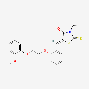 molecular formula C21H21NO4S2 B4974443 3-ethyl-5-{2-[2-(2-methoxyphenoxy)ethoxy]benzylidene}-2-thioxo-1,3-thiazolidin-4-one 