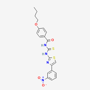 molecular formula C21H20N4O4S2 B4974465 4-butoxy-N-({[4-(3-nitrophenyl)-1,3-thiazol-2-yl]amino}carbonothioyl)benzamide 