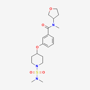 molecular formula C19H29N3O5S B4974466 3-({1-[(dimethylamino)sulfonyl]-4-piperidinyl}oxy)-N-methyl-N-(tetrahydro-3-furanyl)benzamide 