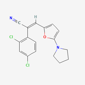 2-(2,4-dichlorophenyl)-3-[5-(1-pyrrolidinyl)-2-furyl]acrylonitrile